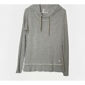 Alo Yoga Hail Long Sleeve Hoodie Top Womens Medium‎ Gray Clean Girl Athleisure